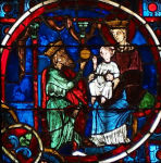 cathédrale de Laon, vitrail, détail